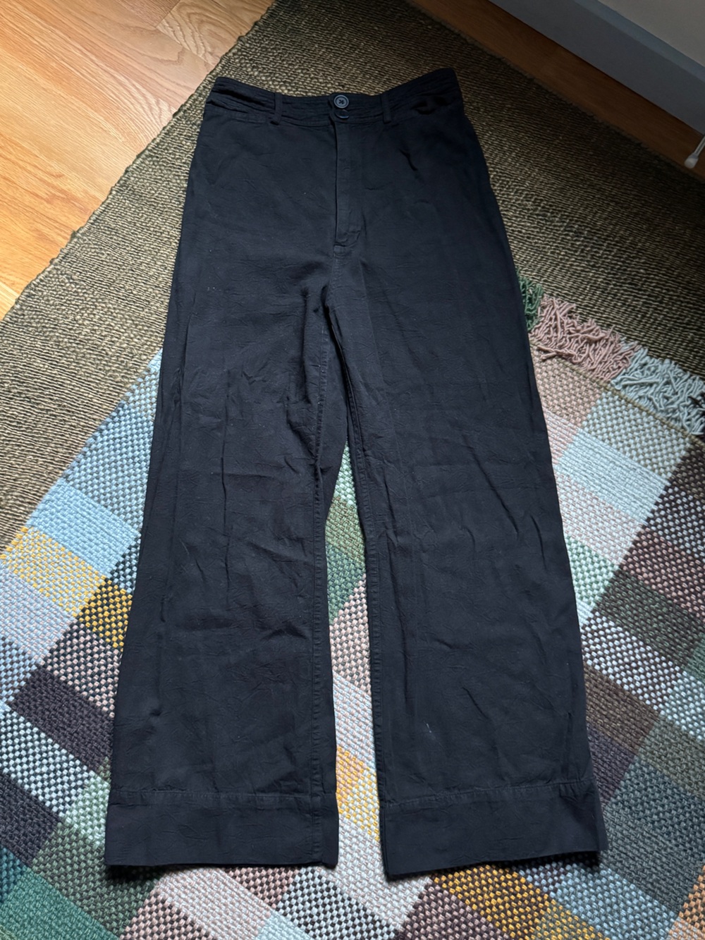 Apiece Apart Black Cotton Tailored Pants Sz 26